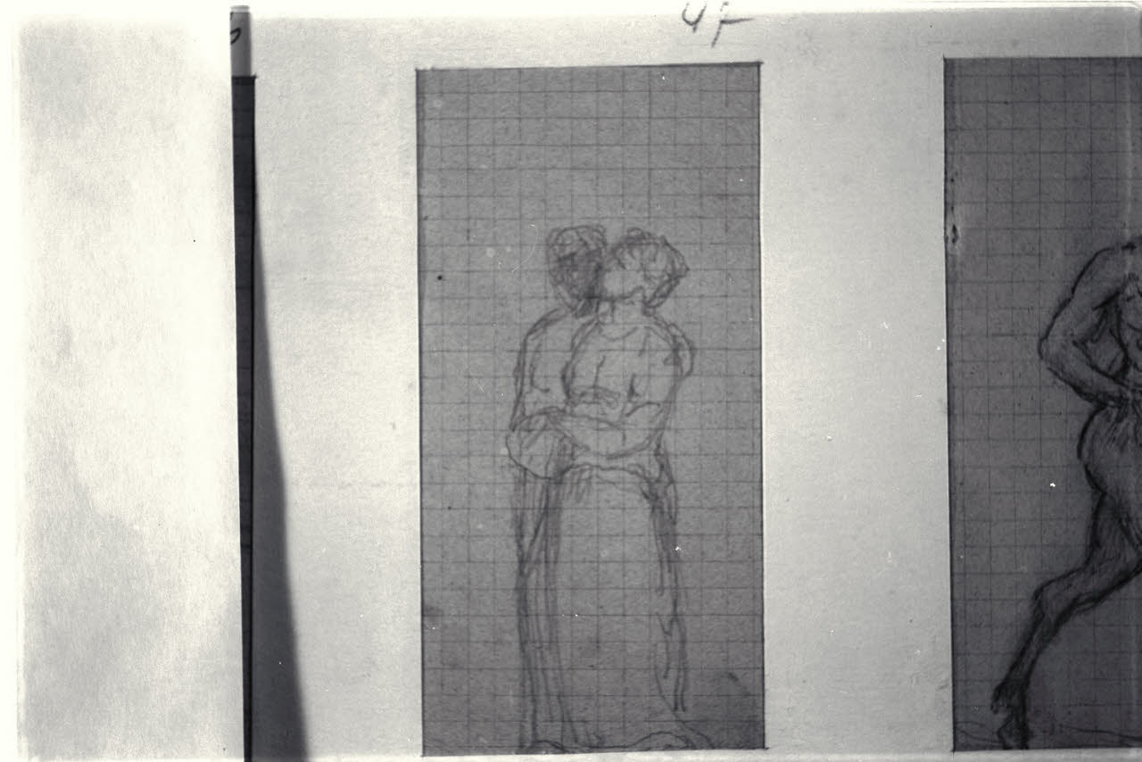 Due amanti abbracciati (disegno) di Durini, Alessandro (sec. XIX)