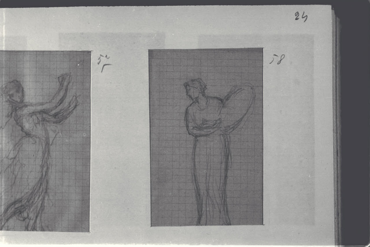 Figura femminile danzante (disegno) di Durini, Alessandro (sec. XIX)