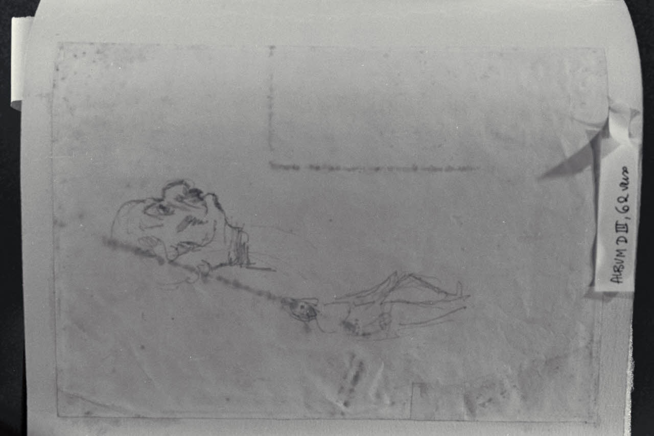 Caricatura maschile e schizzo (disegno) di Durini, Alessandro (sec. XIX)