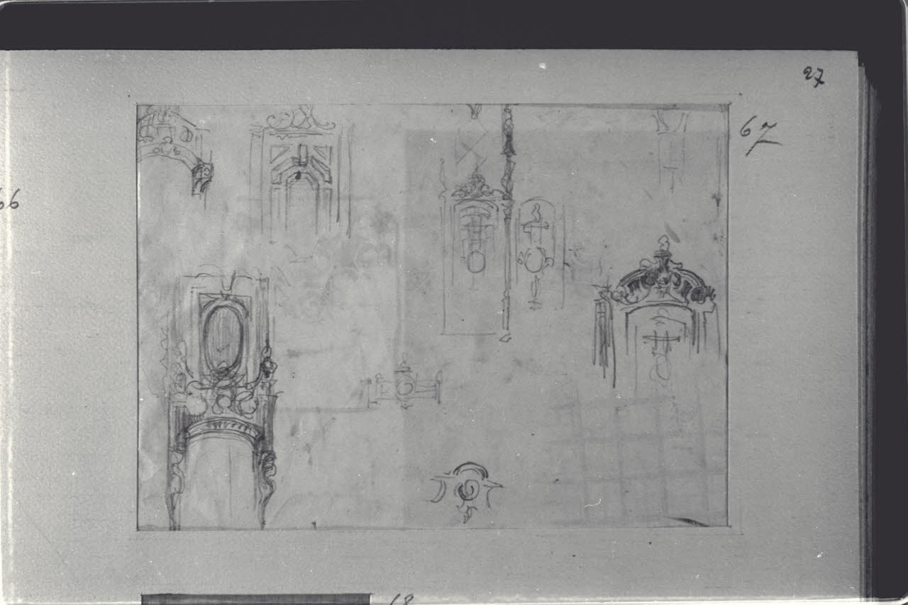 Studi di particolari architettonici (disegno) di Durini, Alessandro (sec. XIX)