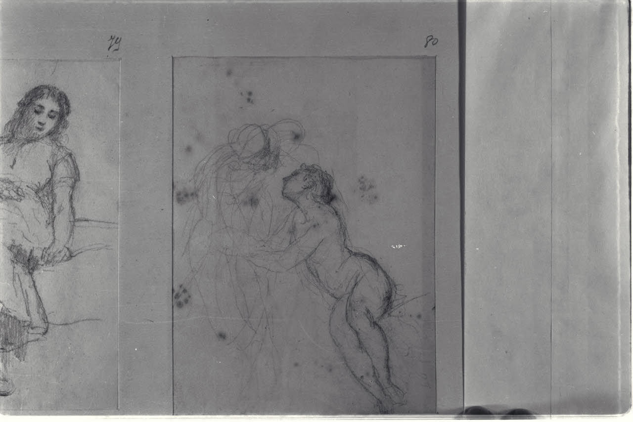 Nudo femminile e altra figura (disegno) di Durini, Alessandro (sec. XIX)