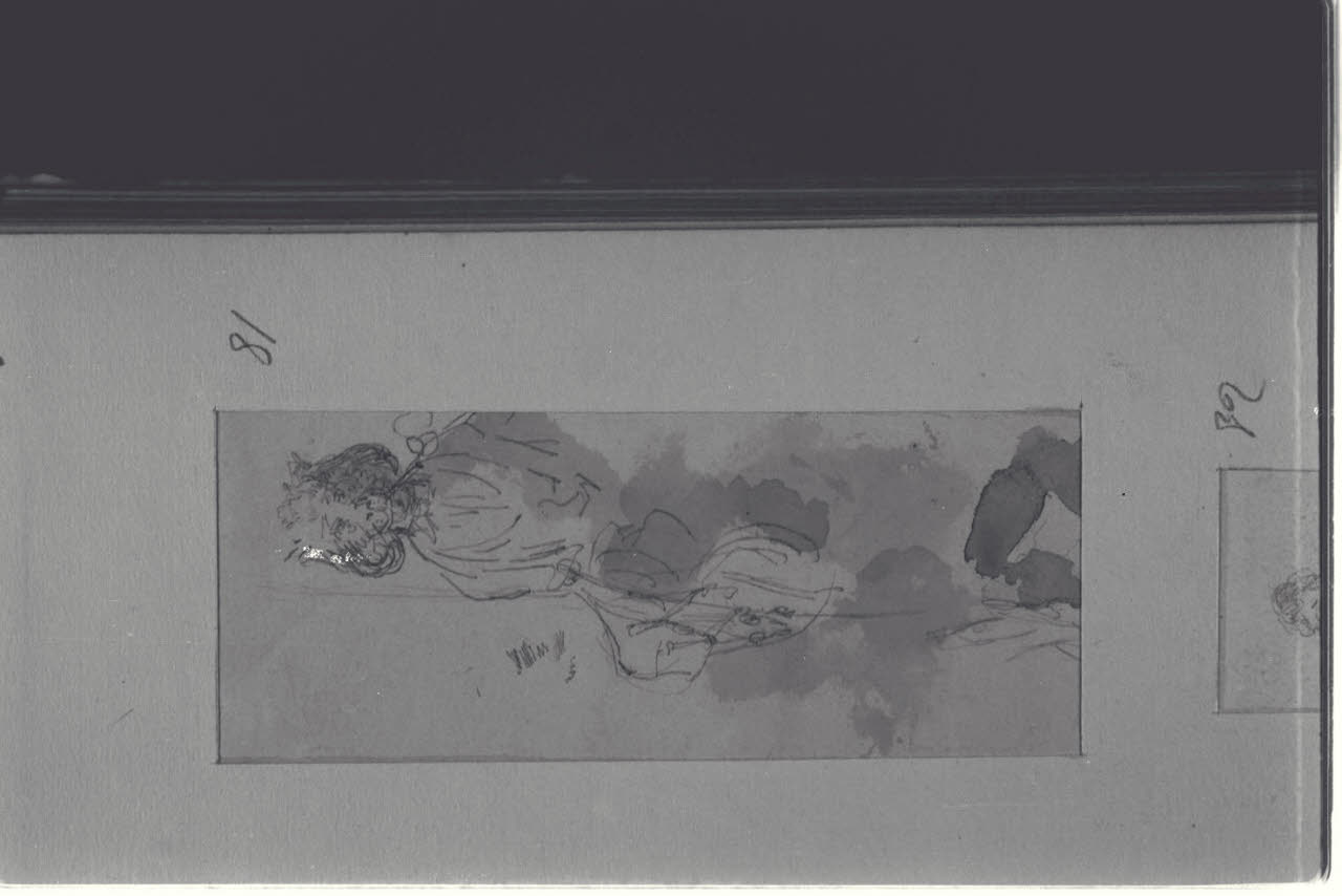 Schizzo di figura dalla testa d'animale (disegno) di Durini, Alessandro (sec. XIX)