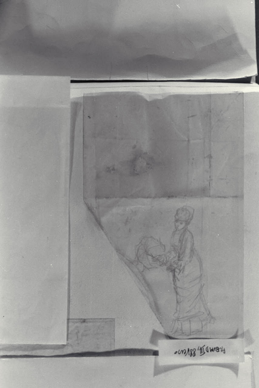 Studio di donna con ombrellino (disegno) di Durini, Alessandro (sec. XIX)