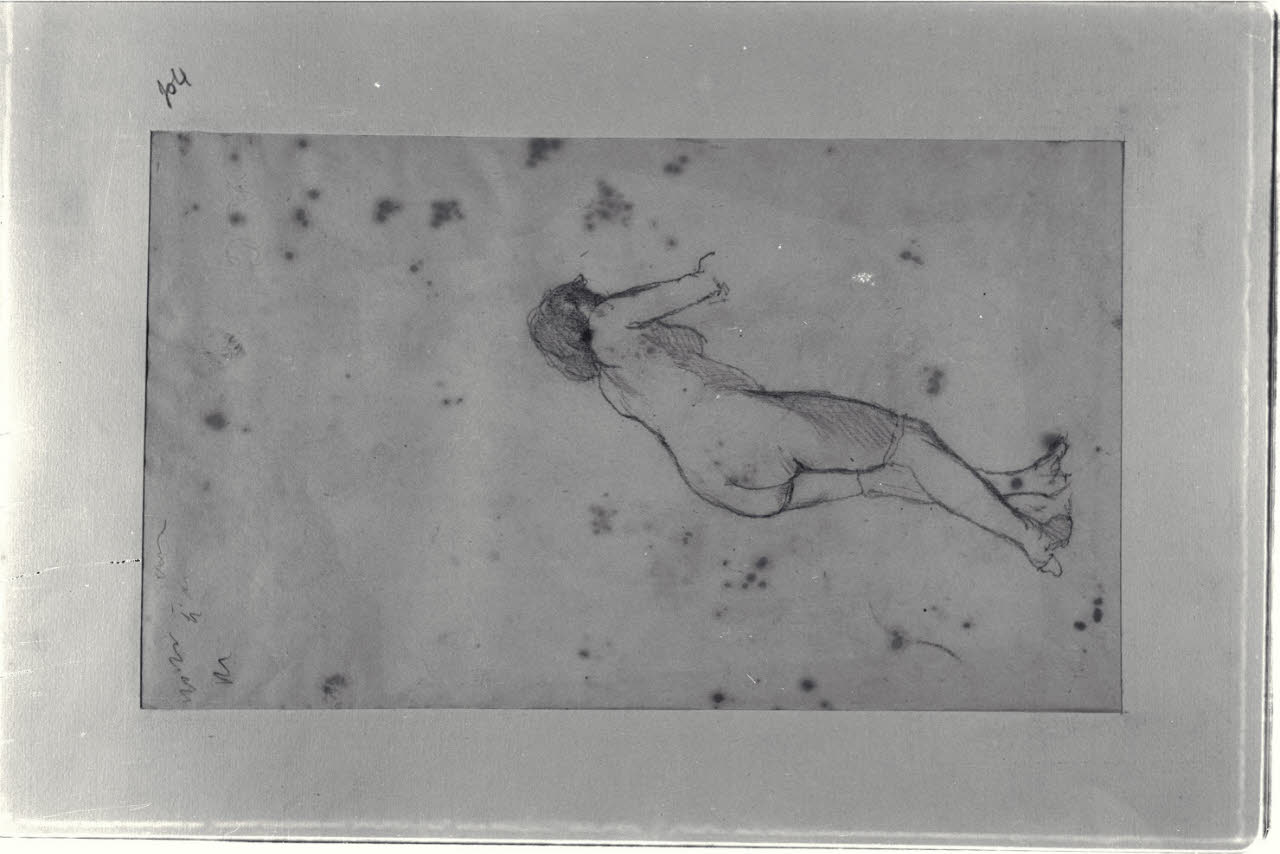 Nudo femminile di spalle (disegno) di Durini, Alessandro (sec. XIX)