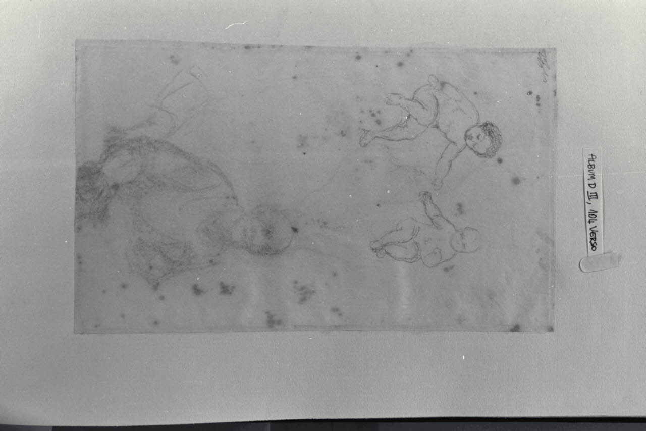 Schizzi di vecchio e bambini (disegno) di Durini, Alessandro (sec. XIX)