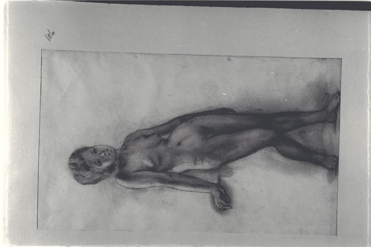 Nudo femminile, Nudo femminile (disegno) di Durini, Alessandro (sec. XIX)