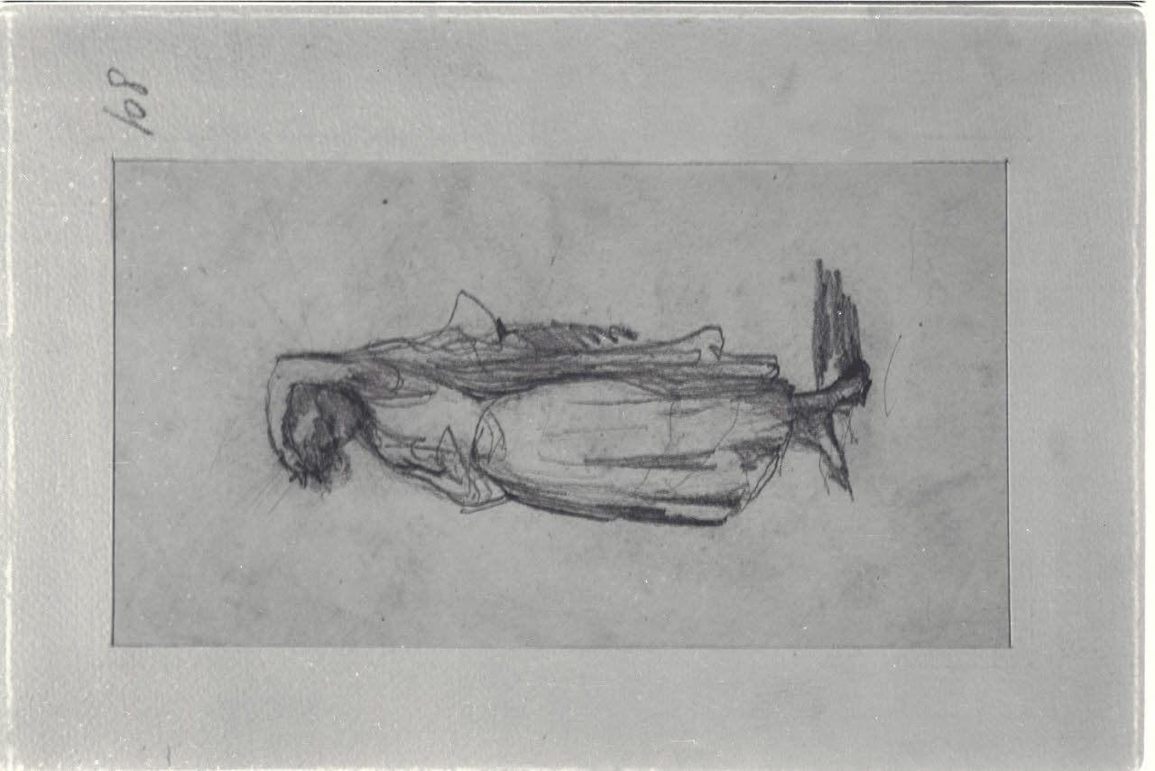 Schizzo di figura femminile, Schizzo di figura femminile (disegno) di Durini, Alessandro (sec. XIX)