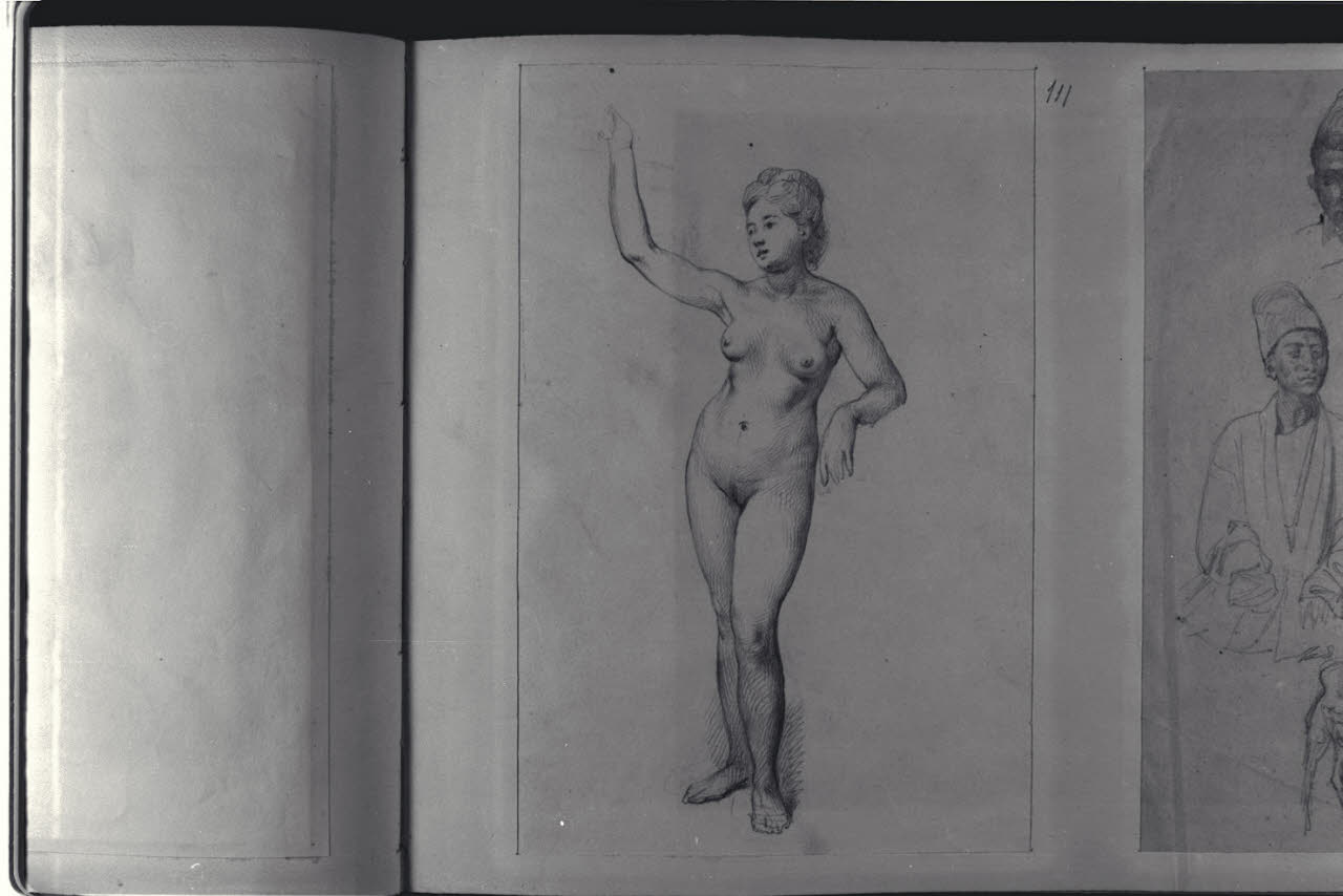 Nudo femminile, Nudo femminile (disegno) di Durini, Alessandro (sec. XIX)