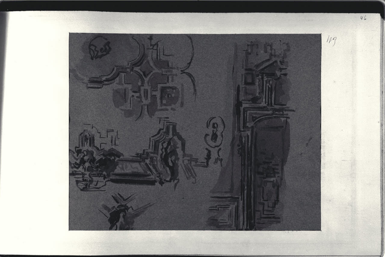 Motivi ornamentali e particolari architettonici, Motivi ornamentali e particolari architettonici (disegno) di Durini, Alessandro (sec. XIX)