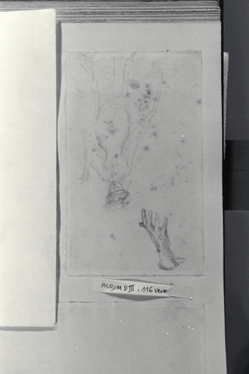 Schizzo di figura femminile e studio di mano, Schizzo di figura femminile e studio di mano (disegno) di Durini, Alessandro (sec. XIX)