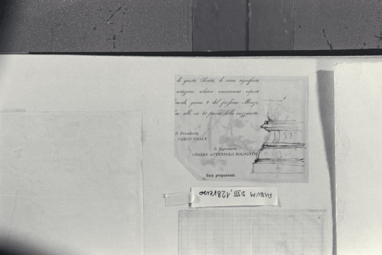 Schizzo architettonico, Schizzo architettonico (disegno) di Durini, Alessandro (sec. XIX)