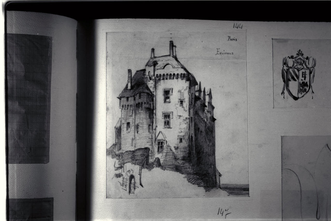 Castello a Parigi, Castello a Parigi (disegno) di Durini, Alessandro (sec. XIX)