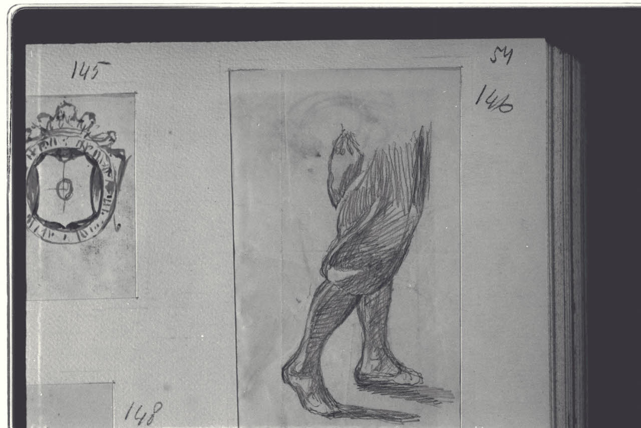 Studio di gambe, Studio di gambe (disegno) di Durini, Alessandro (sec. XIX)