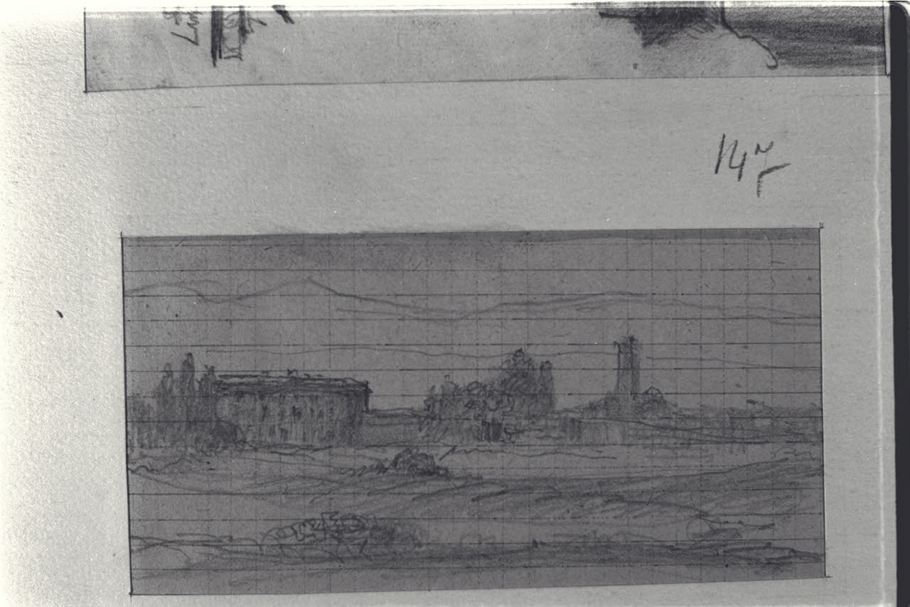 Paesaggio, Paesaggio (disegno) di Durini, Alessandro (sec. XIX)