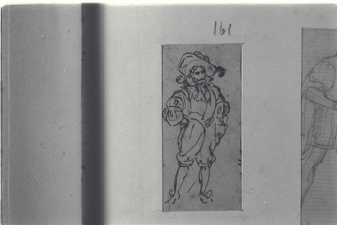 Schizzo di uomo d'arme, Schizzo di uomo d'arme (disegno) di Durini, Alessandro (sec. XIX)