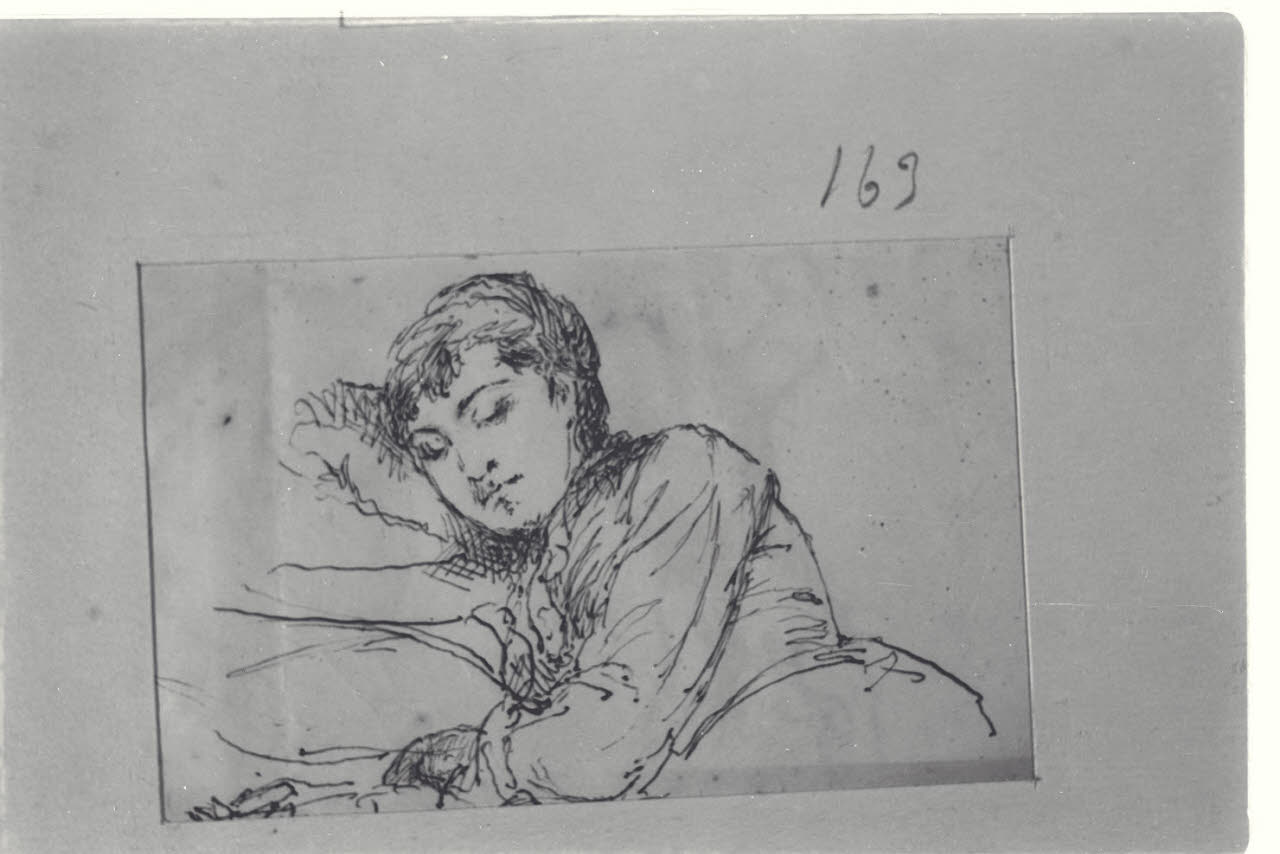 Donna dormiente, Donna dormiente (disegno) di Durini, Alessandro (sec. XIX)
