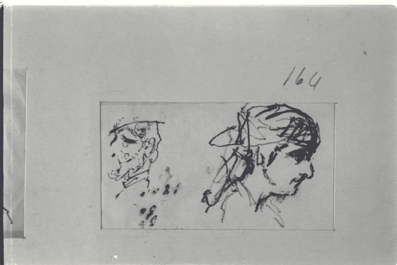 Profili di teste, Profili di teste (disegno) di Durini, Alessandro (sec. XIX)