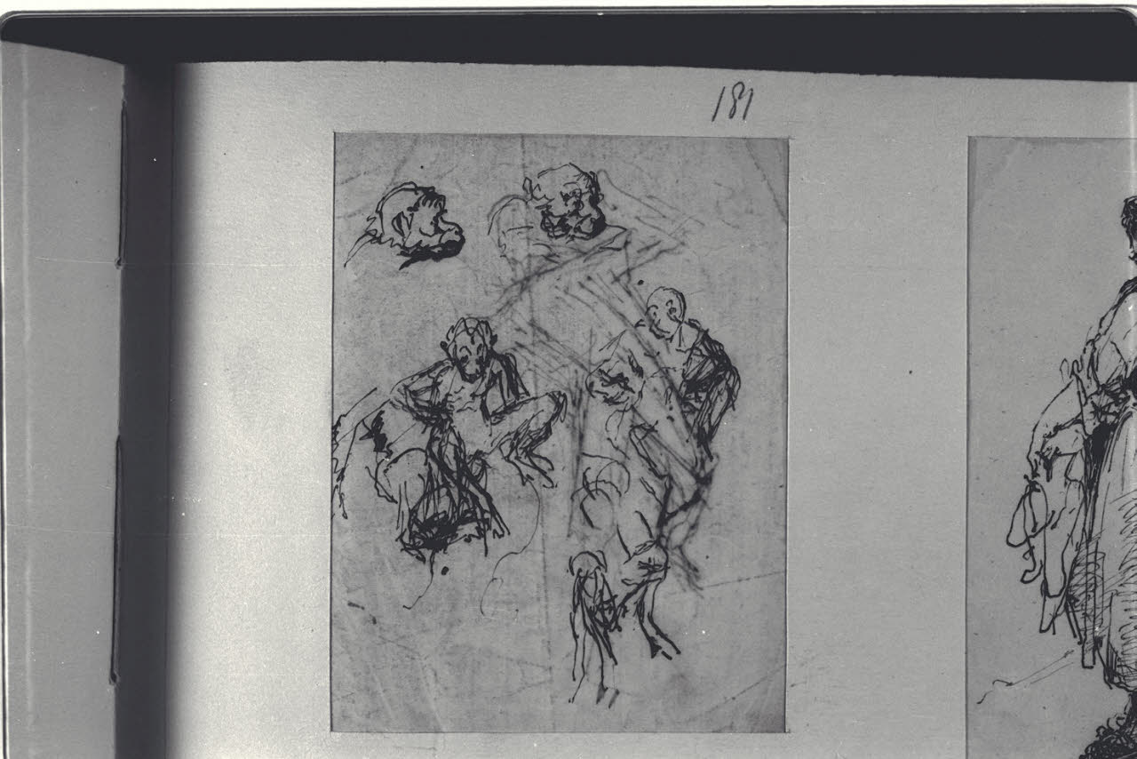 Studio di scimmie, Studio di scimmie (disegno) di Durini, Alessandro (sec. XIX)