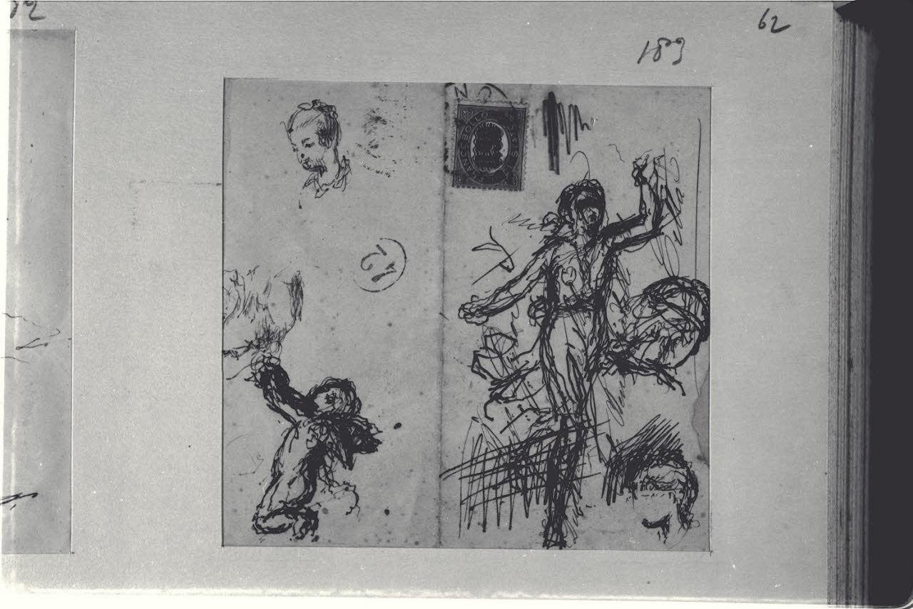 Schizzi di figure varie, Schizzi di figure varie (disegno) di Durini, Alessandro (sec. XIX)