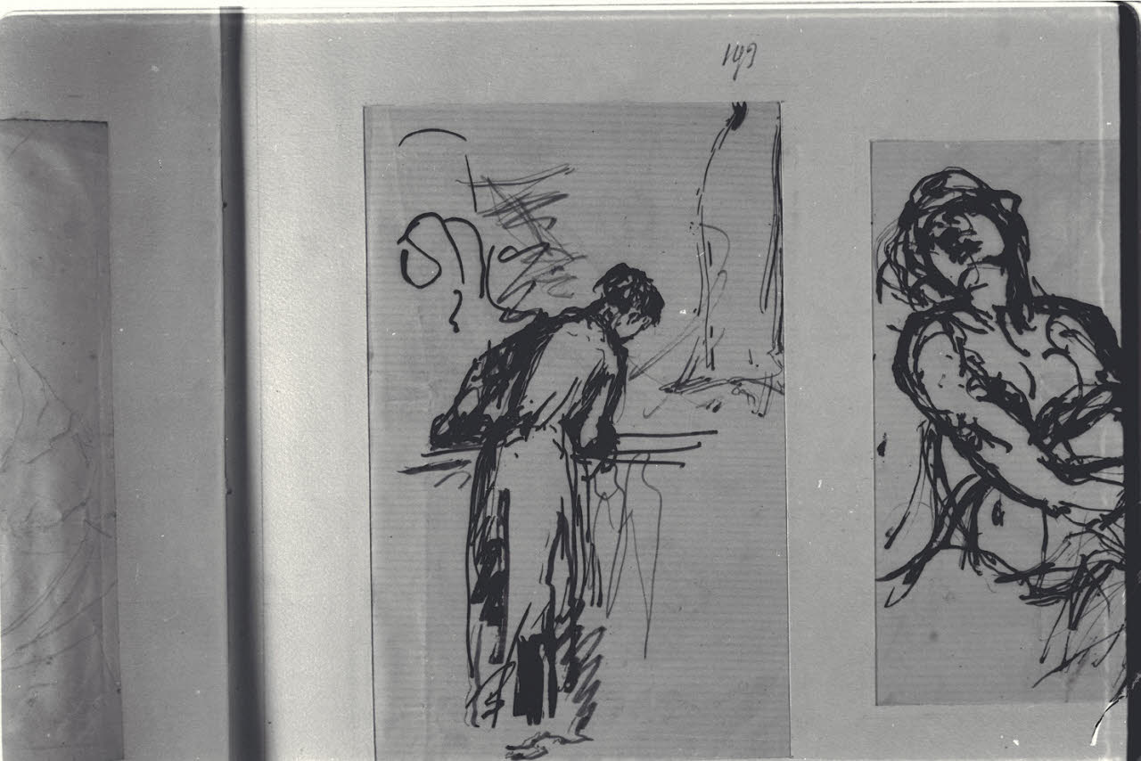 Figura di spalle, Figura di spalle (disegno) di Durini, Alessandro (sec. XIX)