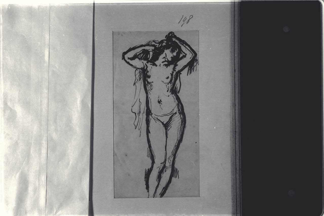 Nudo femminile, Nudo femminile (disegno) di Durini, Alessandro (sec. XIX)