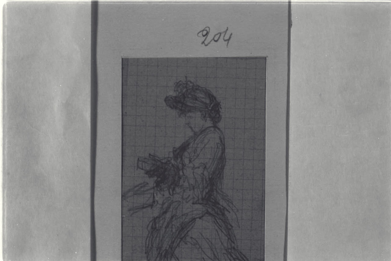 Figura femminile che legge, Figura femminile che legge (disegno) di Durini, Alessandro (sec. XIX)