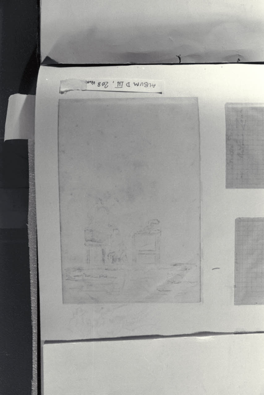 Schizzo con figura, Schizzo con figura (disegno) di Durini, Alessandro (sec. XIX)