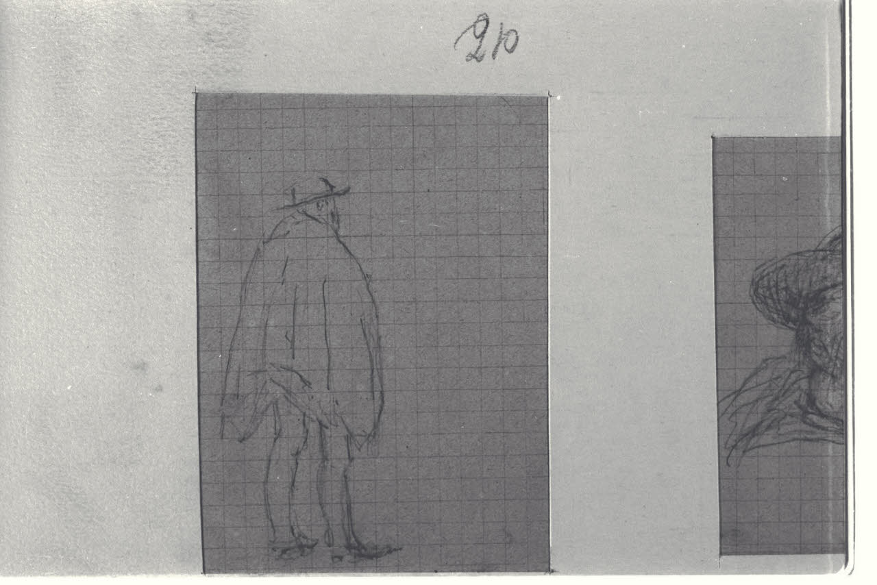 Figura maschile di spalle, Figura maschile di spalle (disegno) di Durini, Alessandro (sec. XIX)