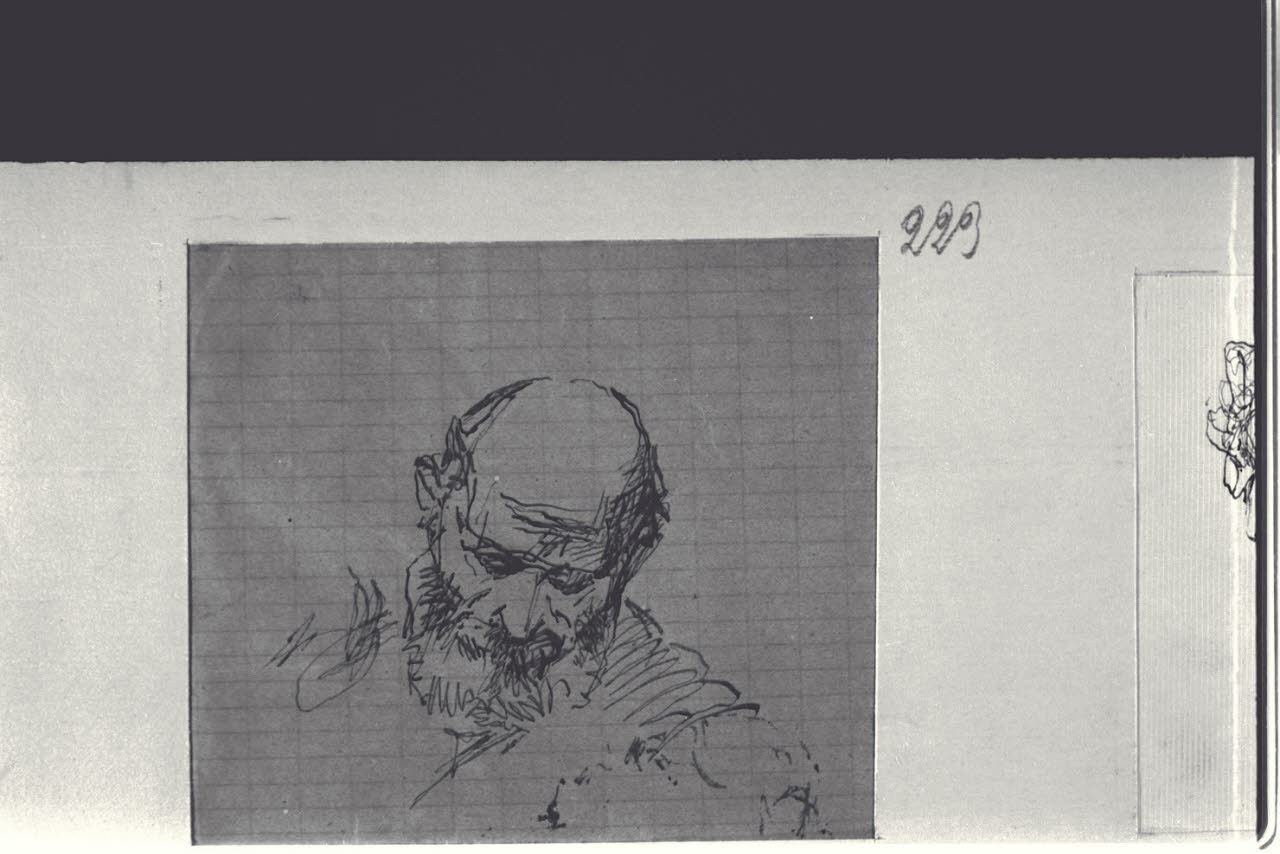 Testa di vecchio, Testa di vecchio (disegno) di Durini, Alessandro (sec. XIX)