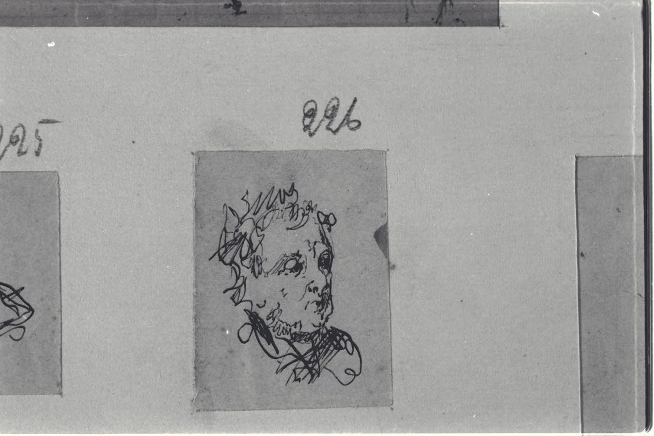 Studio di testa, Studio di testa (disegno) di Durini, Alessandro (sec. XIX)