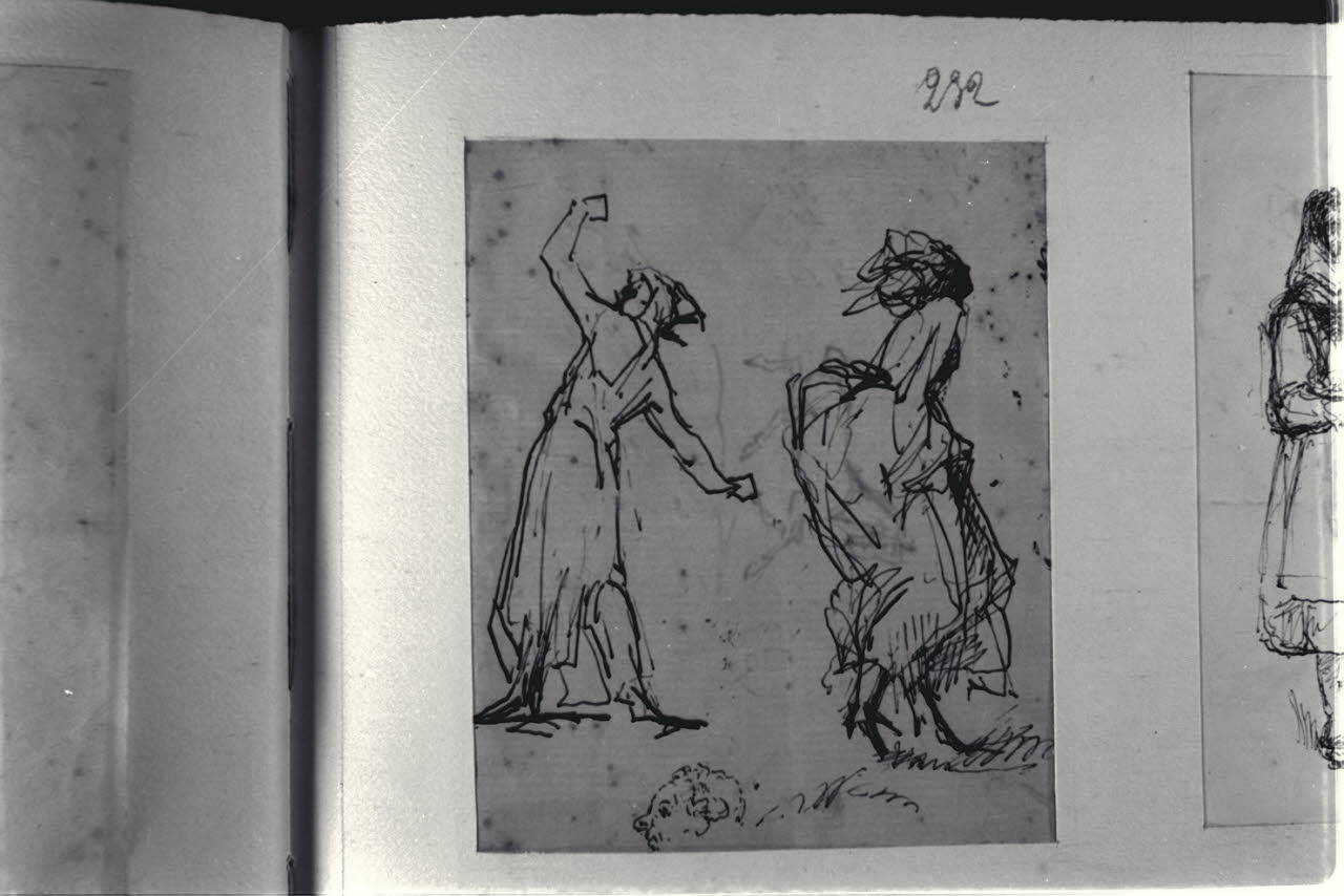 Studio per figure di spalle, Studio per figure di spalle (disegno) di Durini, Alessandro (sec. XIX)