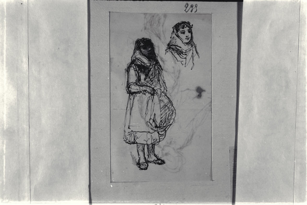 Studio di bambina, Studio di bambina (disegno) di Durini, Alessandro (sec. XIX)