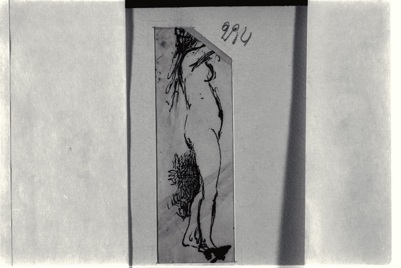 Nudo femminile di profilo, Nudo femminile di profilo (disegno) di Durini, Alessandro (sec. XIX)