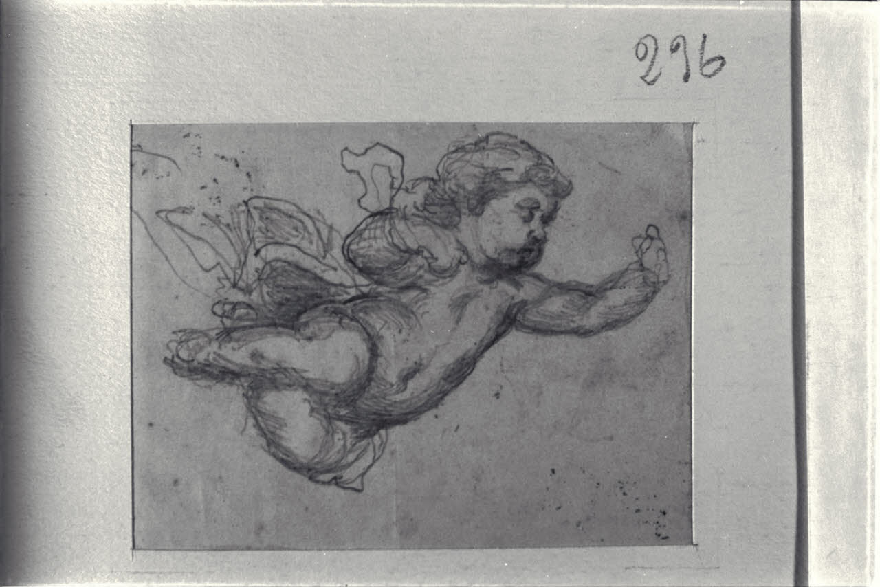 Amorino in volo, Amorino in volo (disegno) di Durini, Alessandro (sec. XIX)