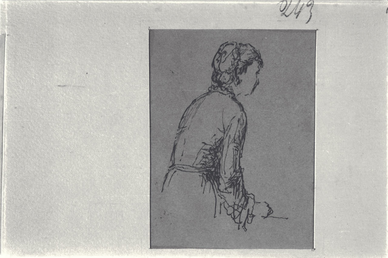 Donna di spalle, Donna di spalle (disegno) di Durini, Alessandro (sec. XIX)