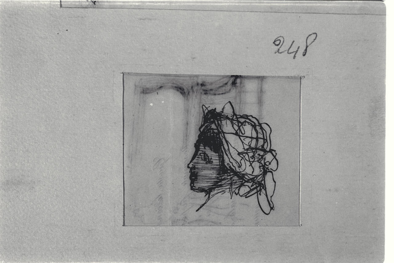 Studio di testa, Studio di testa (disegno) di Durini, Alessandro (sec. XIX)