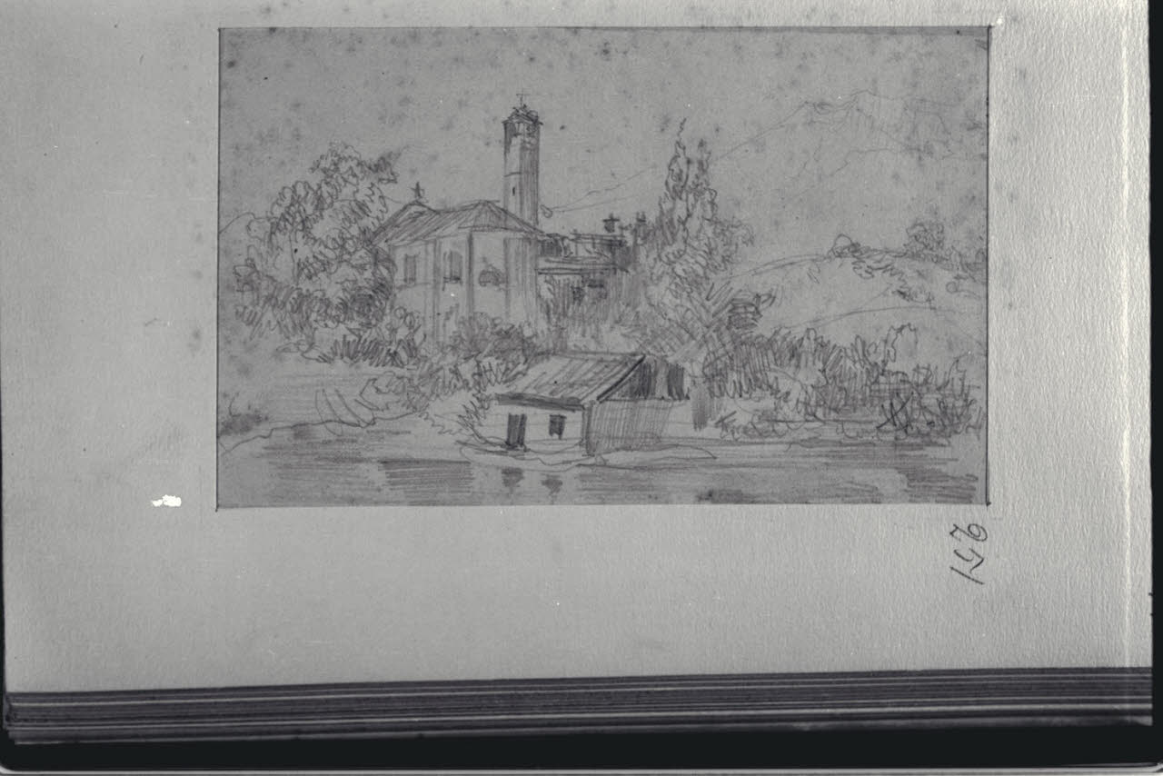 Paesaggio, Paesaggio (disegno) di Durini, Alessandro (sec. XIX)