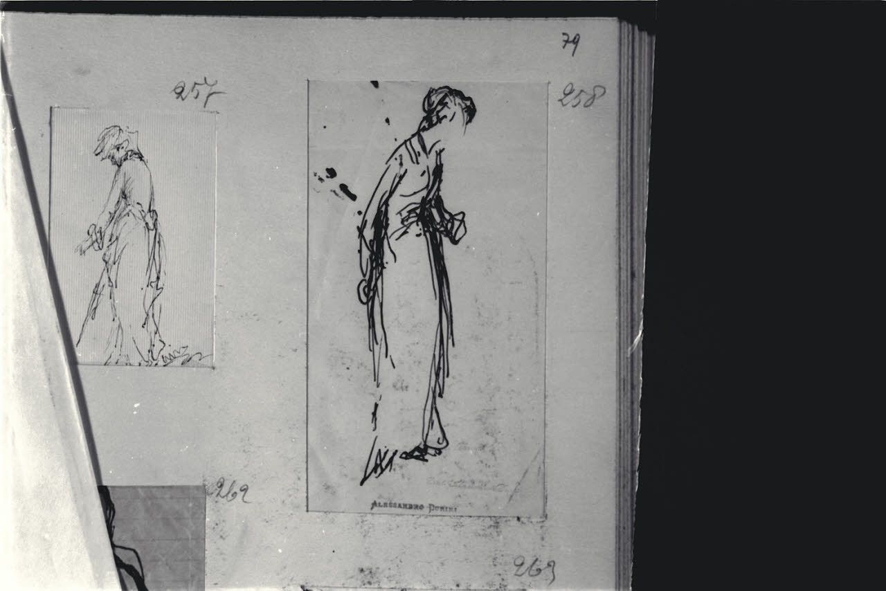 Studio di figura femminile, Studio di figura femminile (disegno) di Durini, Alessandro (sec. XIX)