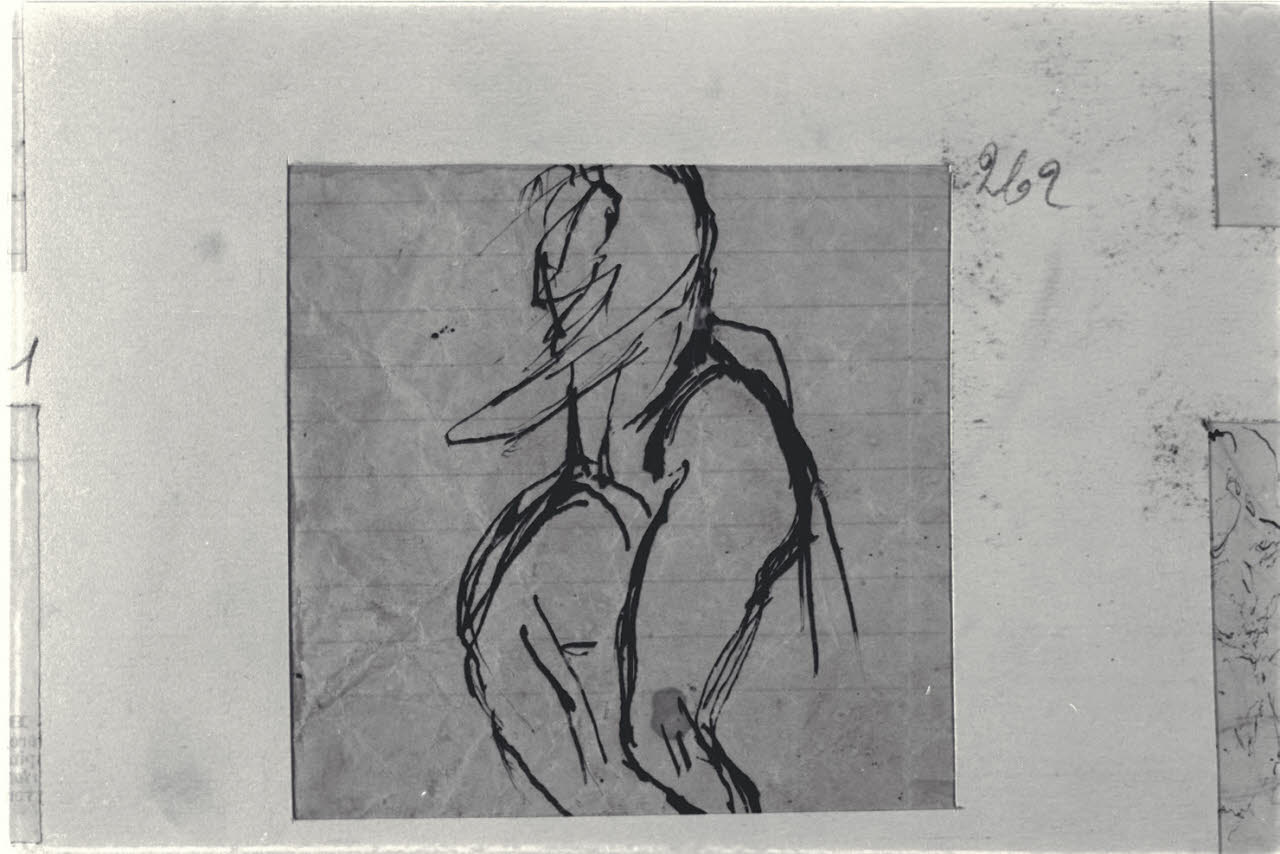 Particolare di nudo femminile, Particolare di nudo femminile (disegno) di Durini, Alessandro (sec. XIX)