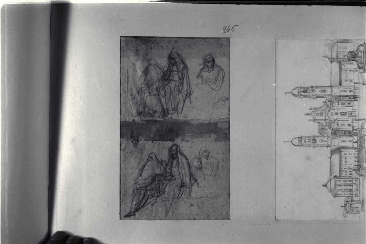 Schizzi di figure per composizione, Schizzi di figure per composizione (disegno) di Durini, Alessandro (sec. XIX)