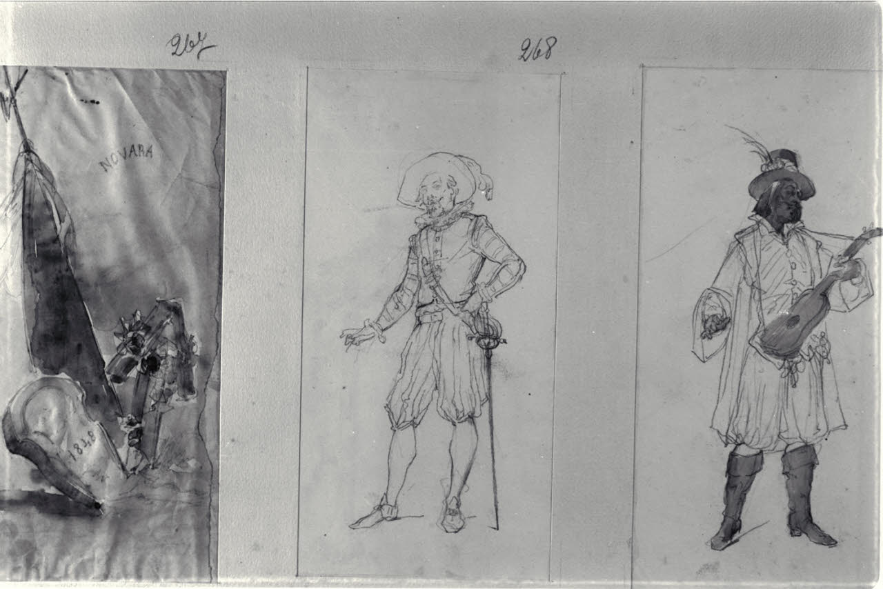 Uomo in costume, Uomo in costume (disegno) di Durini, Alessandro (sec. XIX)