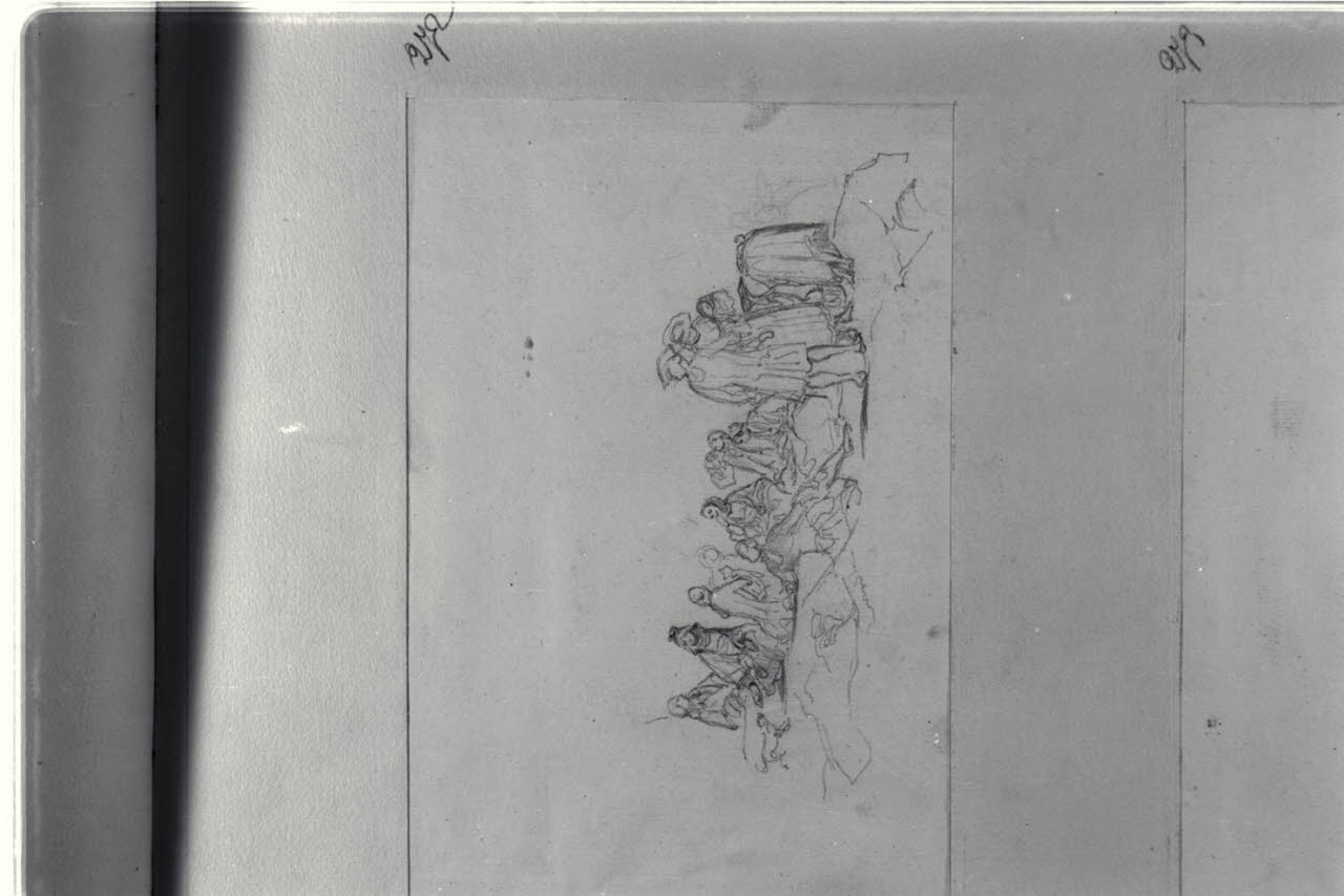 Studio per composizione con figurette, Studio per composizione con figurette (disegno) di Durini, Alessandro (sec. XIX)