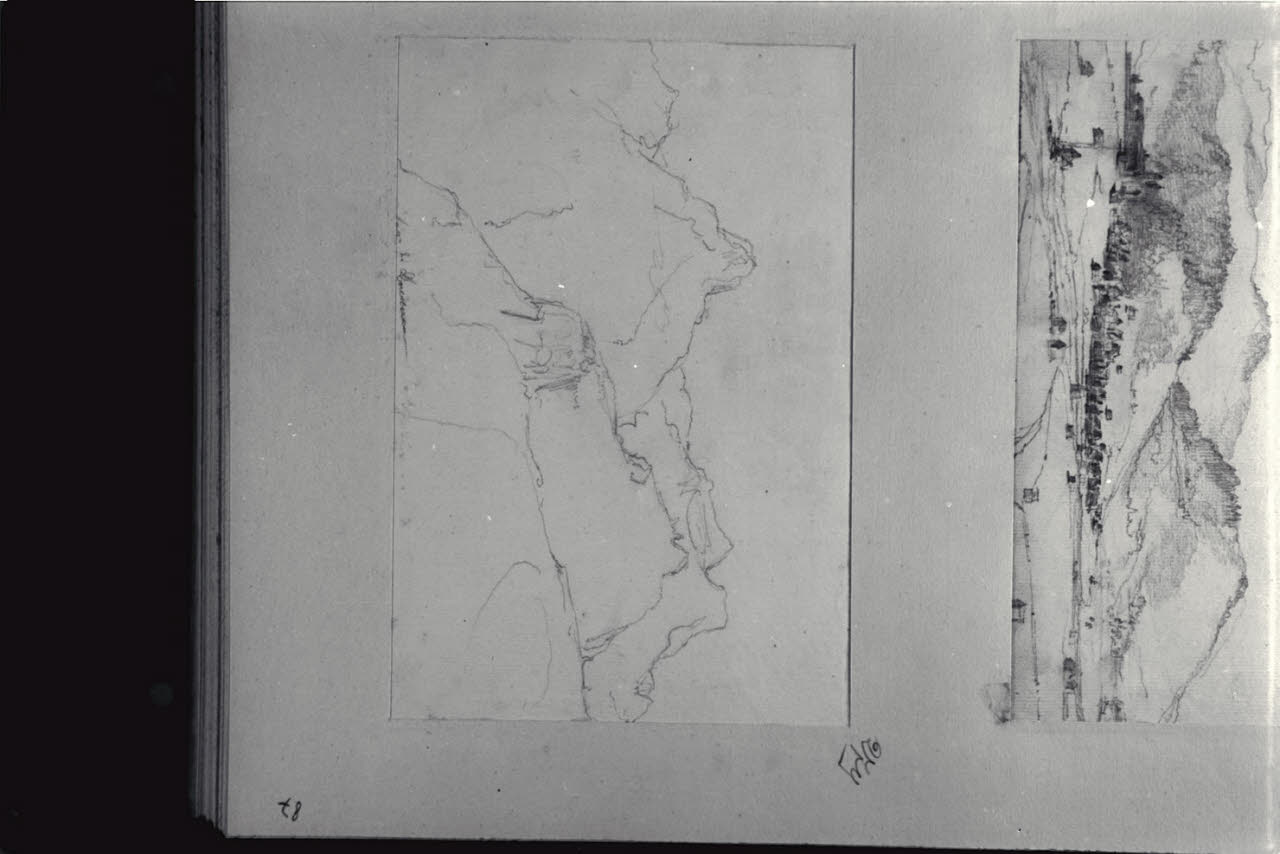 Paesaggio montano, Paesaggio montano (disegno) di Durini, Alessandro (sec. XIX)