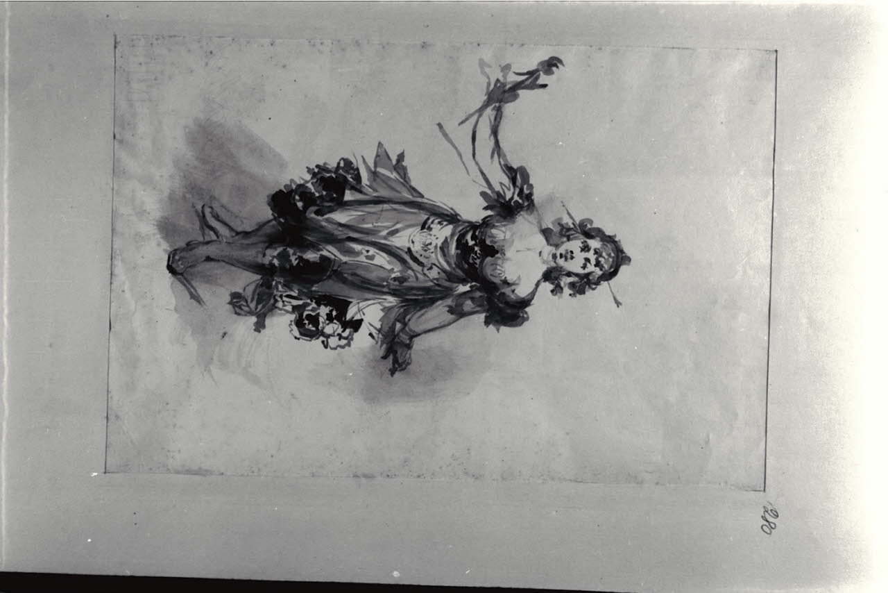 Figura femminile allegorica, Figura femminile allegorica (disegno) di Durini, Alessandro (sec. XIX)