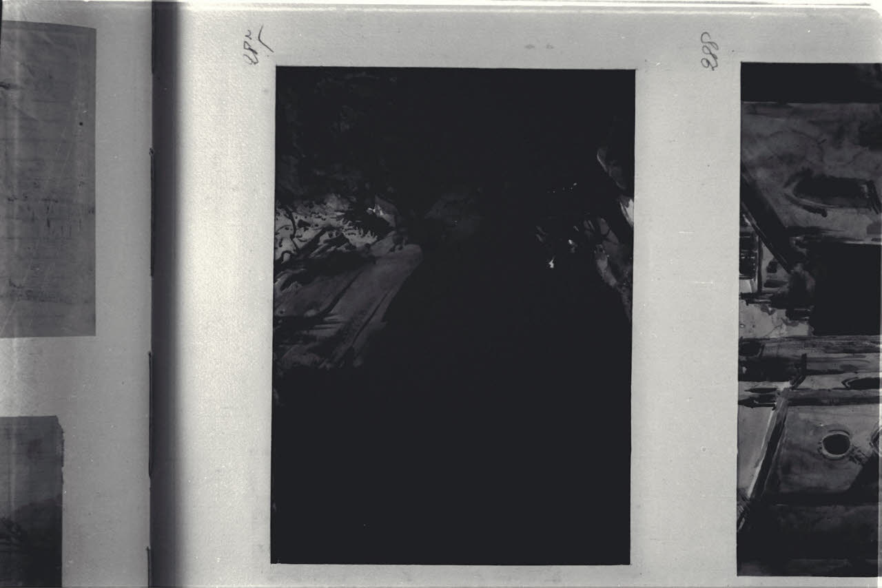 Scorcio di paesaggio roccioso, Scorcio di paesaggio roccioso (disegno) di Durini, Alessandro (sec. XIX)