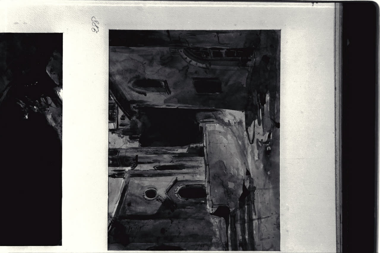 Scorcio di paese, Scorcio di paese (disegno) di Durini, Alessandro (sec. XIX)