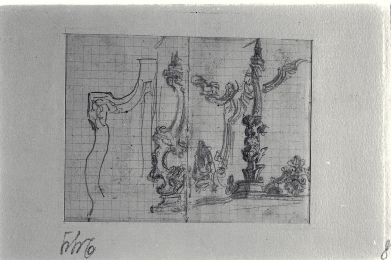 Motivi decorativi per un tavolo, Motivi decorativi per un tavolo (disegno) di Durini, Alessandro (sec. XIX)