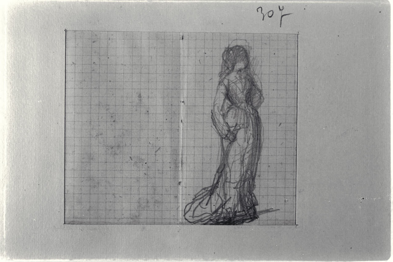 Figura femminile, Figura femminile (disegno) di Durini, Alessandro (sec. XIX)