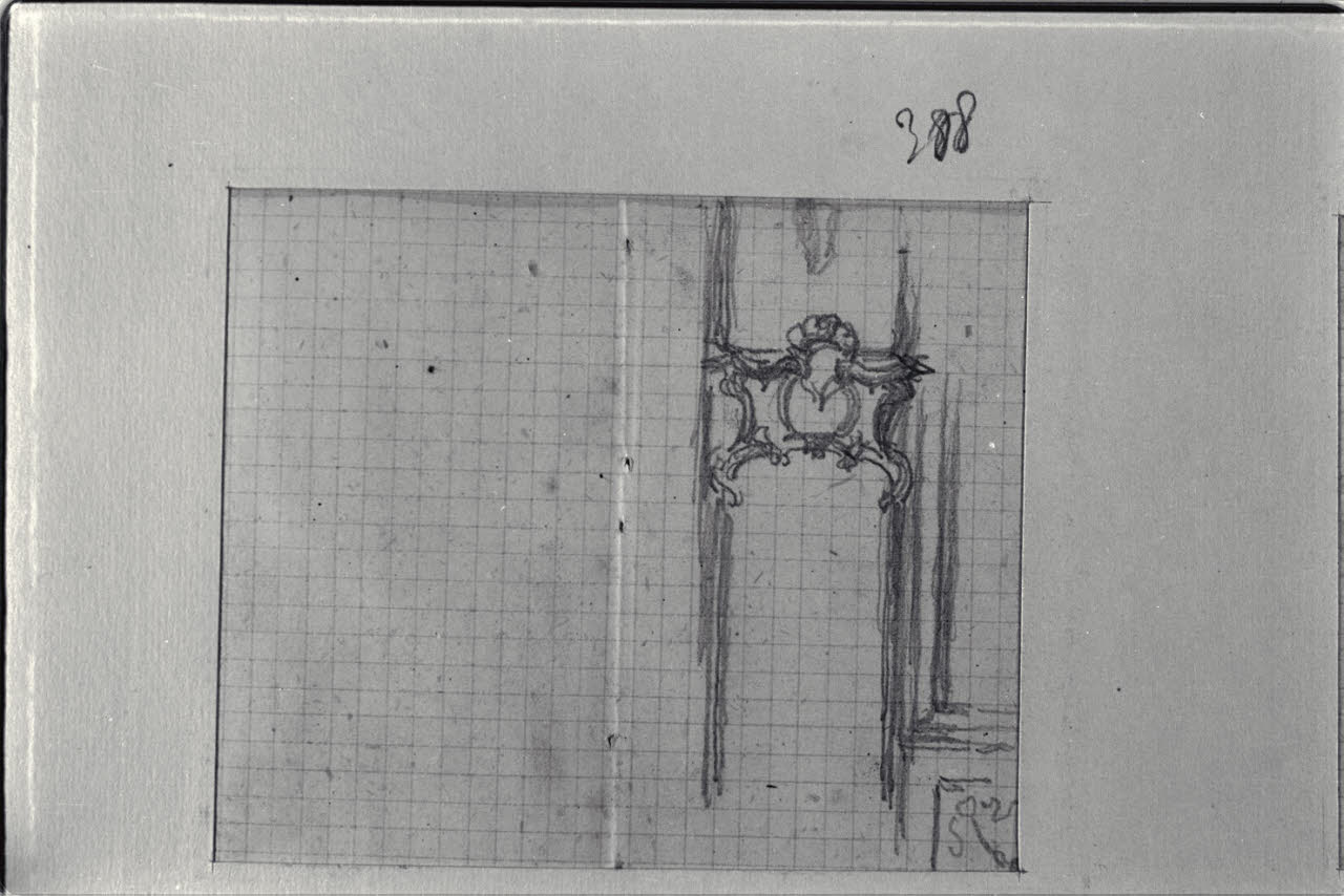 Particolare decorativo, Particolare decorativo (disegno) di Durini, Alessandro (sec. XIX)