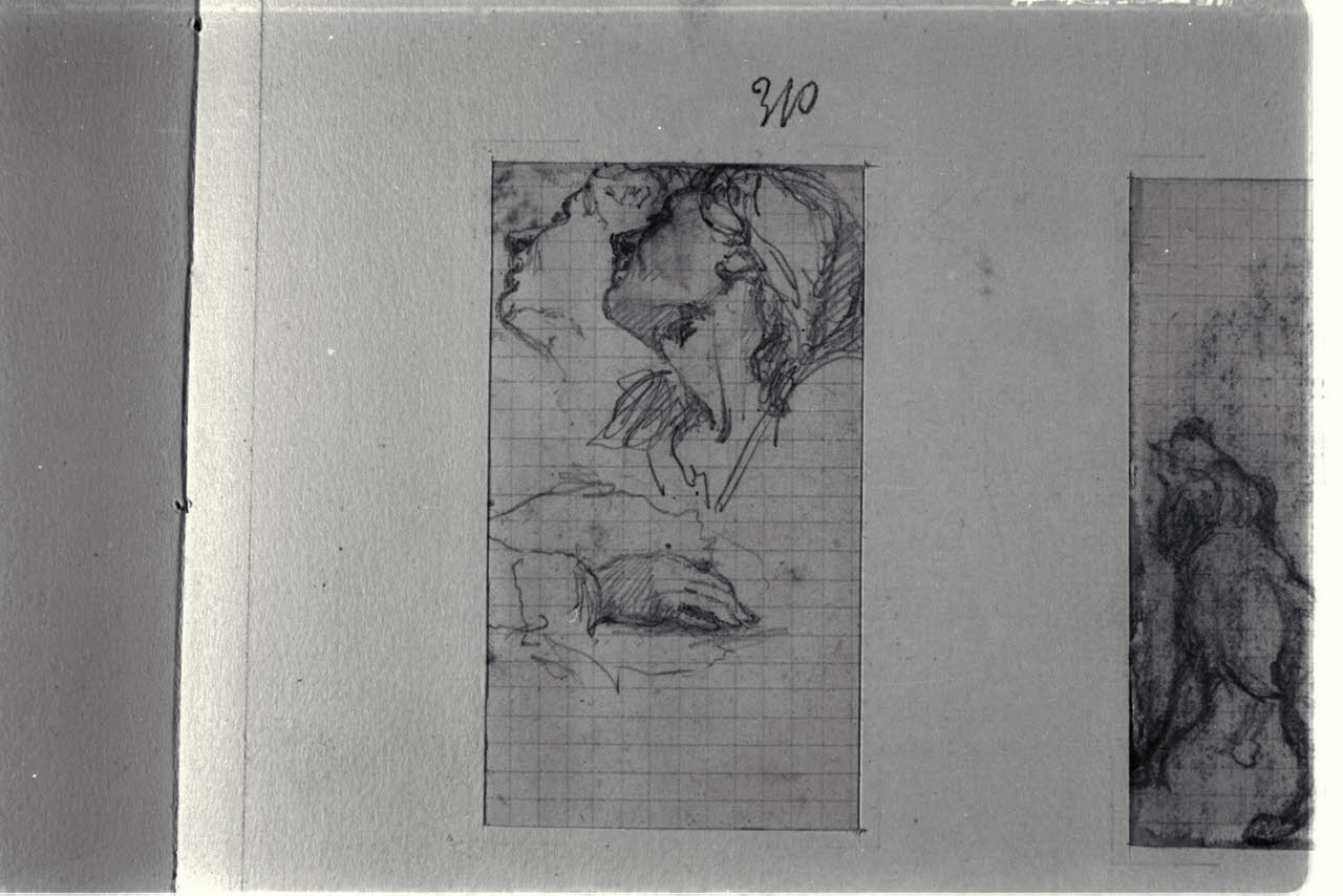 Profili femminili e studio di mano, Profili femminili e studio di mano (disegno) di Durini, Alessandro (sec. XIX)
